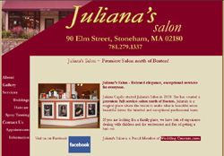 Juliana's Salon in Stoneham MA website design by the DesignWard