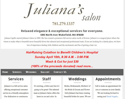 Juliana's Salon in Stoneham MA website design by the DesignWard